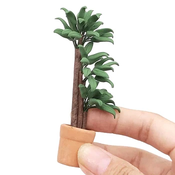 1:12 Casă De Păpuși În Miniatură Ghivece Cu Plante Copac Verde Frunze Bonsai De Gradina Decor Jucărie Casa Papusa Accesorii