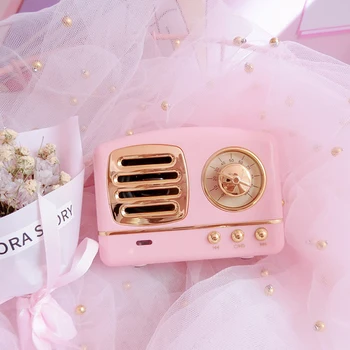 1 buc desene animate roz mini boxe bluetooth wireless music box pentru fete cadouri