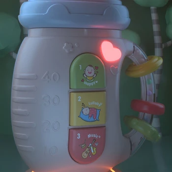 1 buc Muzică Electrice Rattle Desene animate cu LED Sticla Cărucior Jucărie de Sondare Teether pentru Copii de Mestecat Easygrab Copil starea de Spirit a Potoli setea de Jucărie