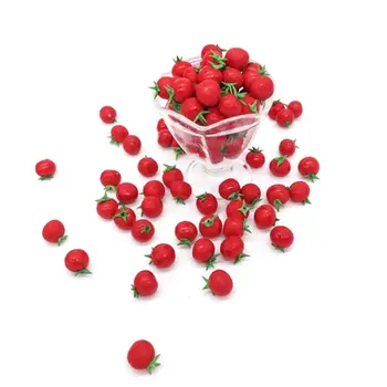 10buc 1:12 Scară Păpuși Rășină Artificială Fals in Miniatura, Fructe Rosii de Bucatarie