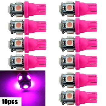 10buc Roz Violet T10 LED 158 192 194 168 W5W 5050 SMD Auto Dome de Licență Harta Coada de Lumină Luminile Laterale Bec Lampa Interior Lumina Partea