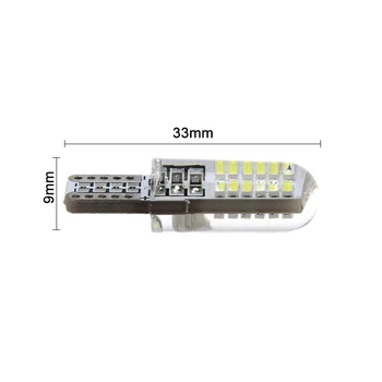 10x T10 W5W cu LED-uri Auto bec Semnal Interior 12V Lumina Super-Luminos Auto Lumina de Citit de Înmatriculare Pană Partea Lampa Stroboscop 24SMD