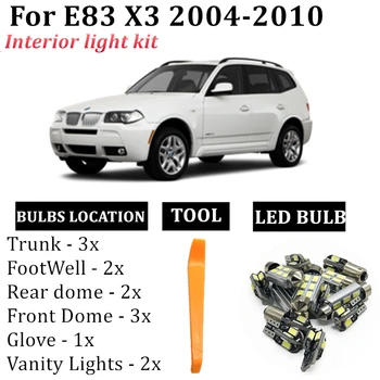 13x Interior Becuri cu LED-uri Canbus, Kit Pentru BMW X3 E83-Accesorii 2004-2010 Harta Dom Pas portbagaj lumina Lămpii
