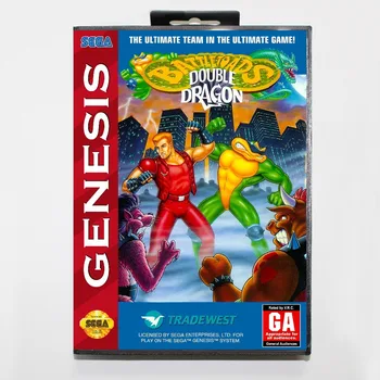 16 bit Sega MD Cartuș joc cu cutie de vânzare cu Amănuntul - Battletoads & Double Dragon Final Echipa pentru Megadrive Geneza sistemului