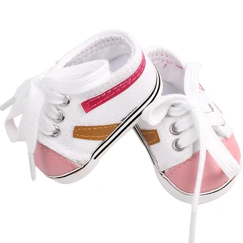 18 Inch Fete Papusa cu Pantofi de Culoare Panza Adidași Pantofi Sport American Nou-nascuti Jucarii pentru Copii se Potrivesc 43 Cm Baby Dolls s156