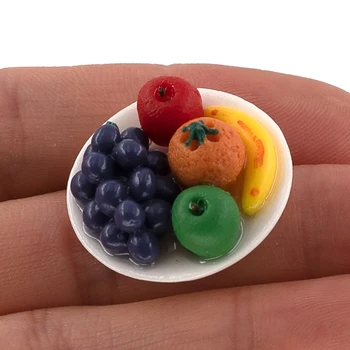 1buc 1/12 Casă de Păpuși în Miniatură Rășină Platou cu Fructe de Simulare Tava de Fructe Model De Mini-casă de Păpuși Decor Accesorii