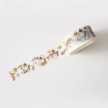 2 cm x 5m Imprimare Washi Bandă de Culoare de imprimare bandă de hârtie autocolante drăguț Decor pentru papetărie sau cadouri de Dinozaur Unicorn autocolant