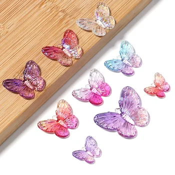20-50pcs/Lot Gradient Fluture Margele Acrilice Pentru a Face Bijuterii Margele Vrac DIY Brățară, Inele de Păr Accesorii Telefon Caz