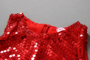 2018 Fete de Crăciun Rochii fără Mâneci Rochie de Costume Roșii X ' mas Haine de Fata Bling Paiete rochie pentru fete Jumpere Utilaje