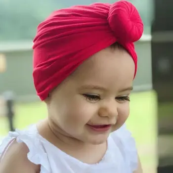 2019 Accesorii Pentru Copii Pentru Copii Copilul Nou-Născut Copil Fată Băiat Turban Bumbac Beanie Pălărie De Iarnă Capac Nod Solid Moale Spitalul De Capace