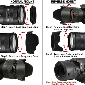 2021 52 55 58 62 67 72 de 77mm Lens Hood Reversibile Petale de Flori DSIR Pentru Canon Nikon Pentru Sony Pentru aparatul de Fotografiat Pentax