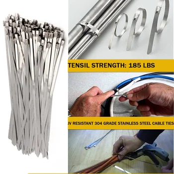 20buc din Oțel Inoxidabil, Cablu de 4,6 mm Grele de Auto-Blocare Cablu Zip Tie Multi-Scop Metal Folie de Evacuare de Blocare a Legăturilor