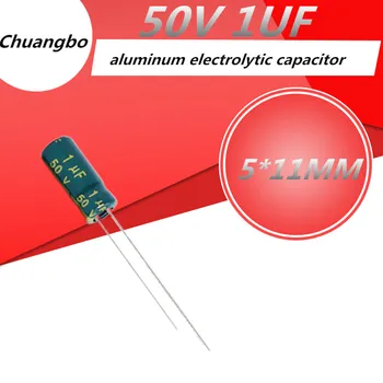20buc/lot Higt calitate 50V1UF 50V 1UF 5*11MM low ESR/impedanță înaltă frecvență de aluminiu electrolitic 50V condensator 1UF 5*11MM