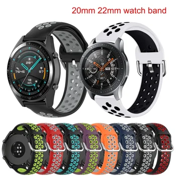 20mm 22mm curea silicon pentru Samsung Galaxy watch 3 41 45 46 mm 42mm trupa de Viteze s3 active Huawei Watch 2 Amazfit GTS/2e curea