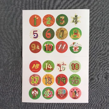 24buc Cadou de Crăciun Autocolante Advent Calendar Numărul de etichete de Hârtie Multi-Funcția de Meserii DIY Cadou de Ambalare Etichete Decor