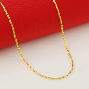24k Real Colier de Aur Placare 2MM Coadă de Șobolan Lanț Colier pentru Femei Nunta, Cadou de Ziua de nastere