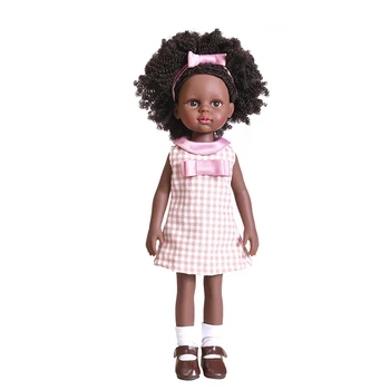 35cm Negru Pistrui Păpuși Plin de Silicon Africa Papusa de Fata Destul de Păpuși Jucărie Cu Fete Costum DIY Dress Up Make Up Jucarii Cadou