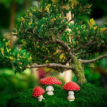 3Pcs Strălucire În Întuneric Ciuperci Mini Figurine Miniaturale de Gradina Ciuperci Model Statuia Ornamente DIY Peisaj