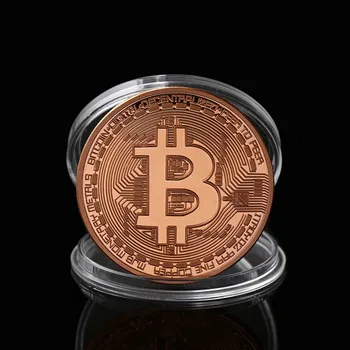 4cm Bitcoin Monede de Colecție Bitcoyne Monedă de Aur Monede de Argint Comemorative de Suveniruri Monedă de Colectare Cu Caz