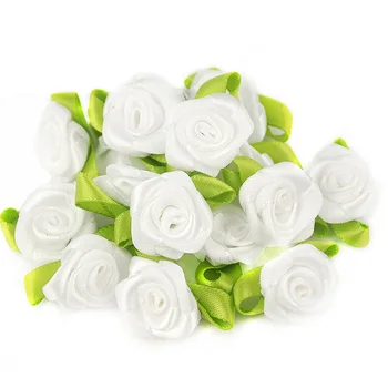 50PCS 2CM Mătase Artificială Mini Rose Flori Capetele Face Panglica de Satin DIY Meșteșug Scrapbooking Aplicatiile Pentru Decor Nunta