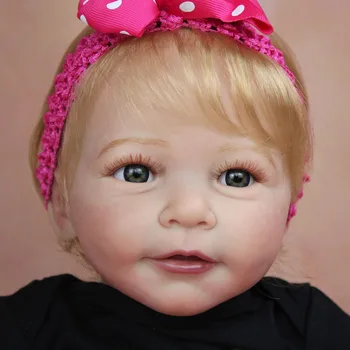 55 CM 3D-Vopsea de Piele Moale de Silicon Renăscut Baby Pentru Fete Realist Păr Lung Printesa Copilul de Artă Papusa cu Vascular Colectie