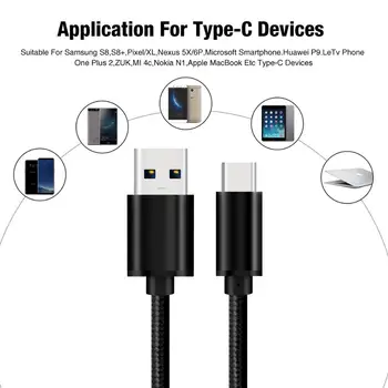 60W QC 3.0 Viteza 5G de Tip C USB, Cablu 2m 3A PD pentru Nitendo Comutator USB3.1 Gen1 Tip-C prin Cablu de încărcare rapidă pentru Samsung Huawei, Xiaomi