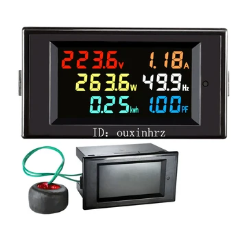 6IN1 AC monitor 110V 220V 380V 100A Curent Factor de Putere Activă KWH de energie Electrică de Frecvență metru Digital LCD VOLT AMP