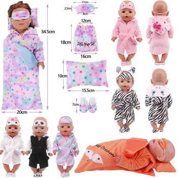 6Pcs Haine Papusa Halat de baie Set Unicorn/Fox/Zebra Forma Născut Haine pentru Copii 43Cm 18 Inch American Doll Fata Generație Set de Călătorie