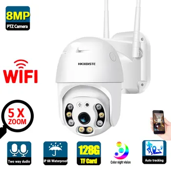 8MP 4K Camera IP de Exterior PTZ Wifi 5X Zoom de Urmărire Automată fără Fir, Camera de Securitate CCTV 2 Way Audio-Video de Supraveghere a Cam XMEYE