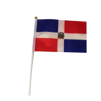 Aerlxemrbrae de Mână Personalizat Pavilion 14*21 cm 100 BUC/ lot Promovare en-Gros Mici Dominicană Mână steagul Fluturând Drapelul Național