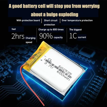 Alimentare cu baterie de litiu litiu-polimer baterie Reîncărcabilă 602535 600 mah 3.7 V Pentru MP3 MP4 MP5 GPS PSP MIJLOCUL setul cu Cască Bluetooth