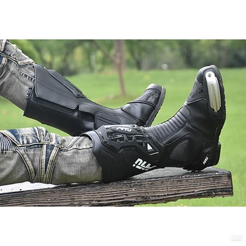 AMU Piele Motocross Cizme Cizme Motocicleta Bărbați Impermeabil Cizme Moto Motocicleta de Echitatie Cizme Negre Botas Moto Motociclete de Pantofi