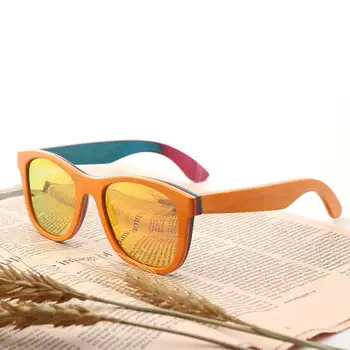 BerWer de Brand Designer de ochelari de Soare de lemn Nou Polarizate Femei Bărbați Stratificat Skateboard din Lemn ochelari de soare Retro Vintage Ochelari