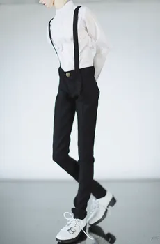 BJD papusa haine pentru 1/3 1/4 SD17 POPO68 Unchiul dimensiunea de moda noua versatil pantaloni creion negru bretele pantaloni alb-negru