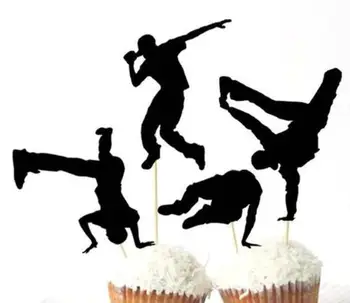 Breakdance ziua cupcake toppers copil de dus Aniversare gogoașă scobitori petrecere de nunta Aperitiv Ponturi frigarui de fructe