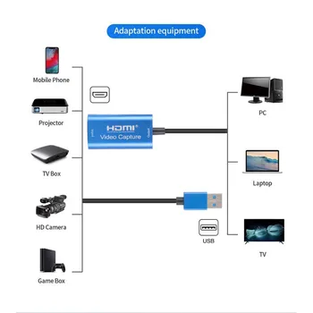 Compatibil HDMI cu USB-C Card de Captura Video HD 1080P HDMI-com' Pentru a Captura Video USB Tabla de Joc Înregistrare Live Streaming de Difuzare