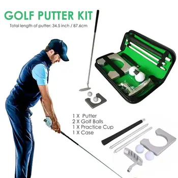 Crosa de Golf Set Portabil Mini Golf, Echipamente de Practică Kit cu Detasabila Crosa Mingea pentru Interior/Exterior de Golf Trainer Kit