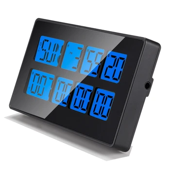 Culoare Display Dual Channel Digital Temporizator Magnet De Gătit Ceas Alarma Snooze Calendar Mare De Timp Data Memento 3 Presetate
