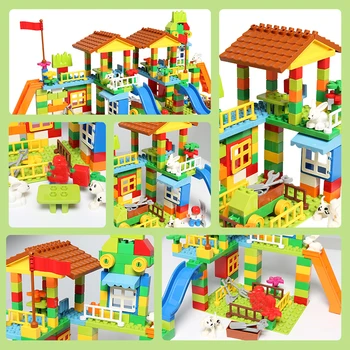 Dimensiuni mari de Marmură Rance Blocuri de Construcție Bloc DIY Parc de Distracții de Asamblare Cifre Cărămizi Jucării pentru Copii Pentru Copii Cadouri