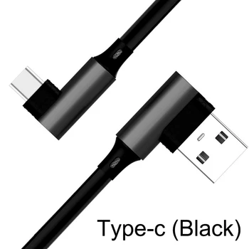 Dual 90 de grade Unghi de Cap de Tip c de Date USB 1m Telefon Mobil Juca Jocuri Cot Linie de Încărcare Încărcare Rapidă 5V 2.5 a Cupru Antet