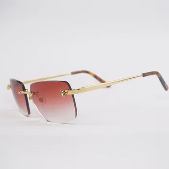 Epocă fără ramă Pătrată Leopard Stil de ochelari de Soare Barbati Oculos Umbra Cadru Metalic Pătrat Gafas Femei pentru scoaterea pe plajă de Conducere Accesorii