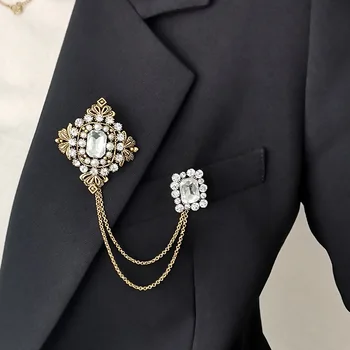 Europene și Americane brosa ace moda ciucure lanț stras perla brosa guler tricou floare pini accesorii pentru femei