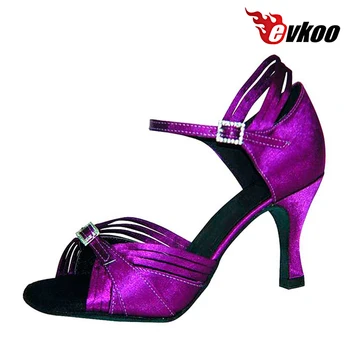Evkoodance Pantofi de Brand Profesional de Dimensiuni NE 4-12 Dans Satin latină Violet 7cm Inaltime Toc Pantofi de Dans Pentru Femei Evkoo-051