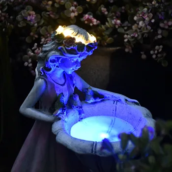 Fairy Elf Nasa Zână Floare Statuie Lumina Solara Ornament Curte În Aer Liber De Decorare Gradina Rășină Înger Figura Sculptura