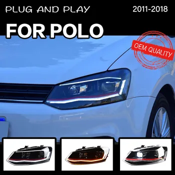 Faruri pentru VW POLO 2011-2018 Auto LED DRL Hella 5 Xenon Obiectiv Hid H7 VW POLO Auto Vento Accesorii