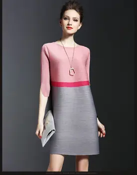 Femei Rochie cu dungi Colorate rochie plisată de sex feminin 2021 vara noua moda simplu liber de mari dimensiuni subțire de vârstă fusta casual de îmbrăcăminte