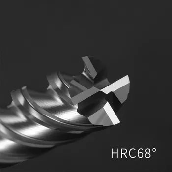 HRC68 Carbură Solidă End mills 4 Flaut Tungsten din Oțel de scule de Frezat Unelte Fata Moara de Tăiere Pentru Oțel Inoxidabil, Aliaj de Titan