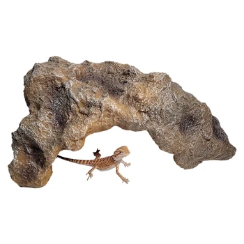 K5DC Reptile Rock Ascunzătoarea Habitat Decor Non Toxice Rășină Realist Peșteră pentru Animale de companie de Buzunar Mici Amfibieni Păianjeni Iguane