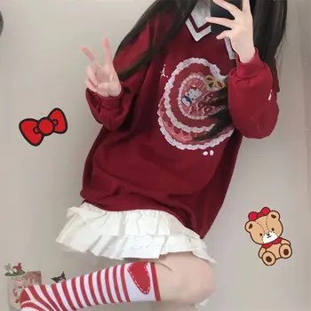 Kawaii Hanorac Sanrio Hello Kittys Melodia Mea Kuromi Anime Drăguț De Pluș Imprimate Îngroșat De Iarnă Strat Liber Dulce Fetele De Top Cadou