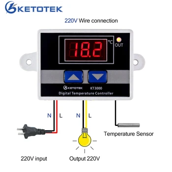 KETOTEK Digital controler de Temperatura Termostat LED Microcalculator Comutați Regulatorul de temperatură NTC/senzor de tip K